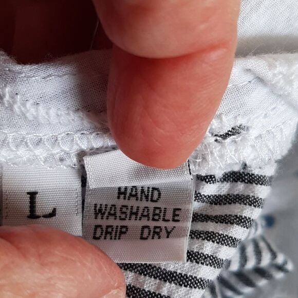 Vitamin grey, white, and blue stripped swing shirt - Picture 10 of 10